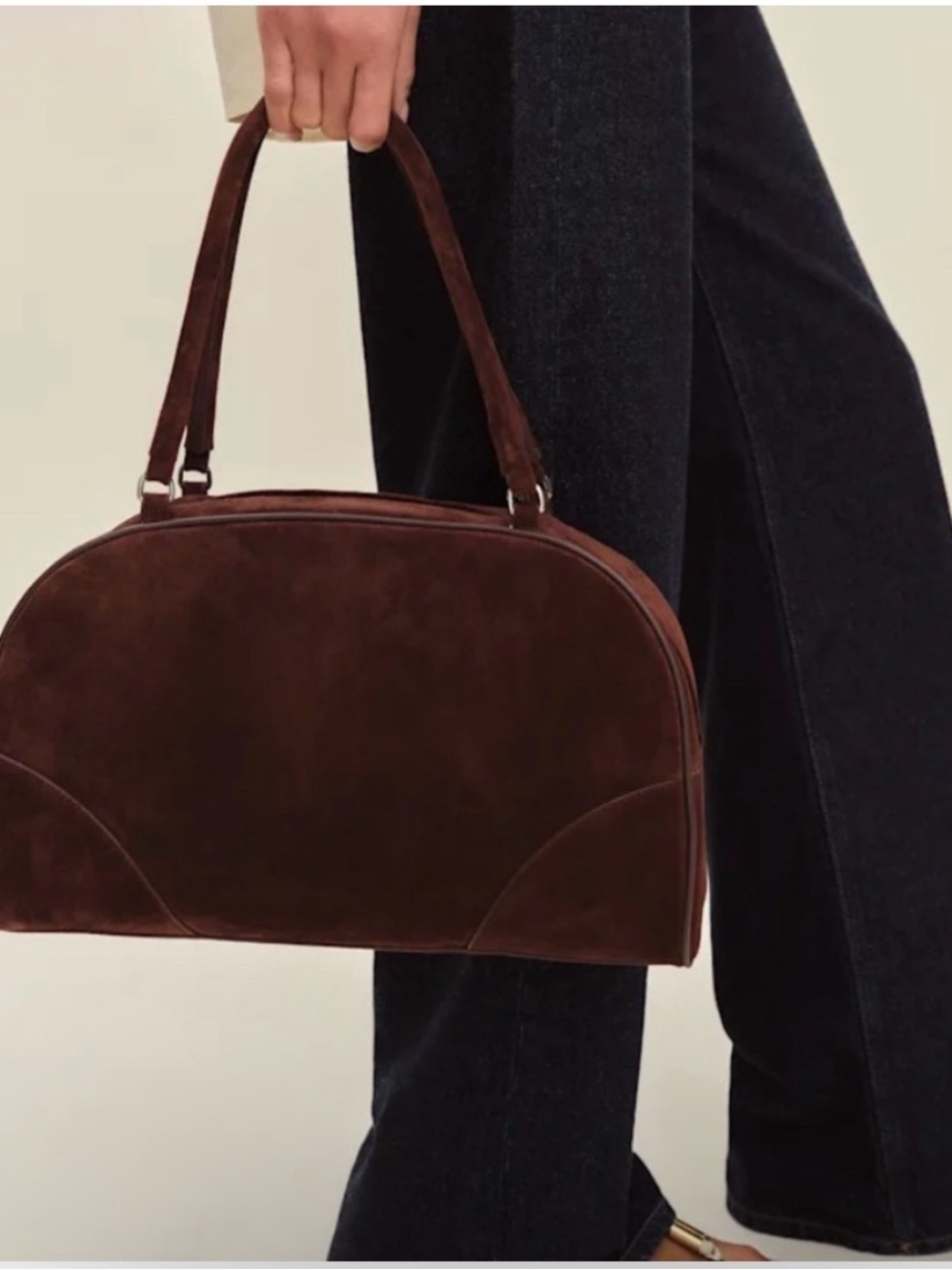 Reformation Arianna Chocolate Suede Bag